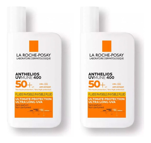 2 Piezas,protector Solar La Roche Posay Uv Mune 400 Fluido
