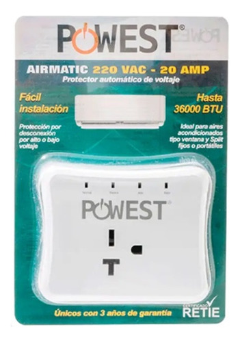 Protector De Voltaje Powest Airmatic A 220 Voltios Y 20 Ampe
