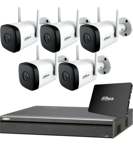 Kit Seguridad Dahua 8 Ch + 5 Camaras 4mp Wifi Audio + 1 Tb