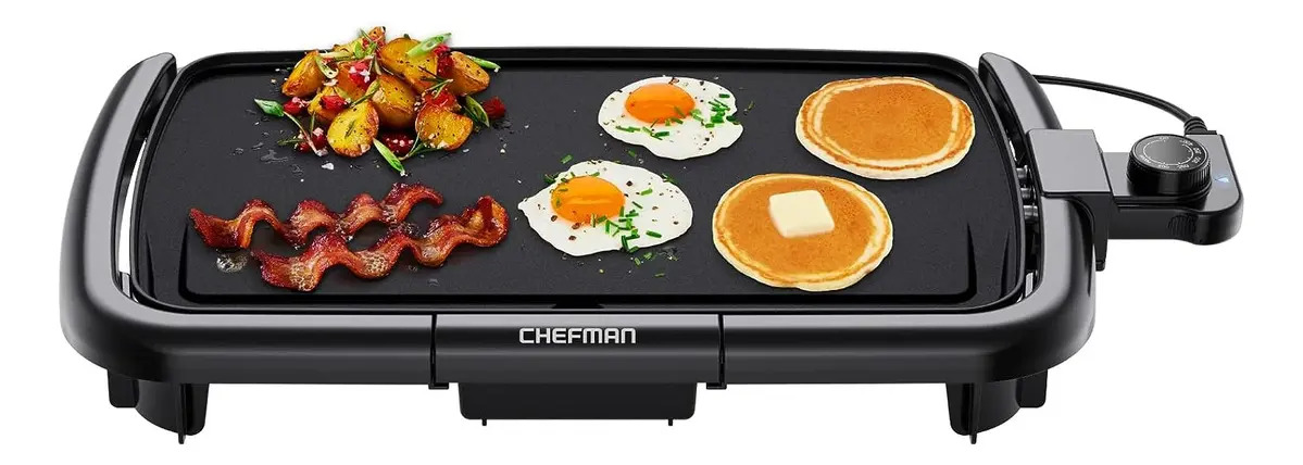 Plancha Eléctrica Chefman RJ23-SM-V3-MX C/control De Temperatura Extraíble Color Negro