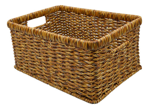 Cesta De Almacenamiento De Ratán Cesta De Oscuro 34x24x14cm