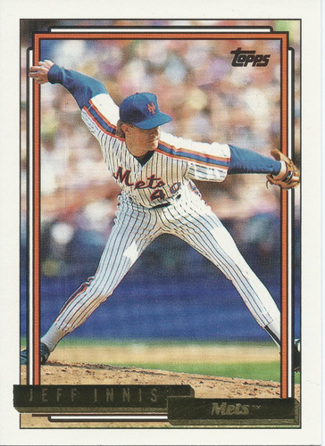 Barajita Jeff Innis Gold Topps 1992 #139 New York Mets