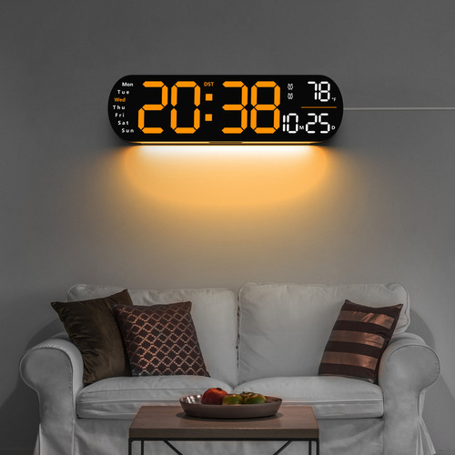 Reloj Digital De Pared Led 13 Pulgadas Con Control Remoto