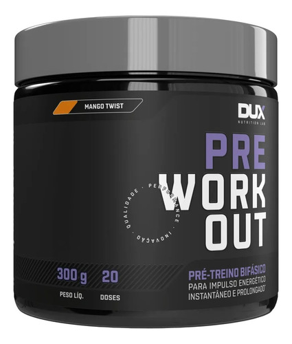 Pré Treino - Nova Formula - Pre Workout - Dux Nutrition 300g Sabor Mango Twist