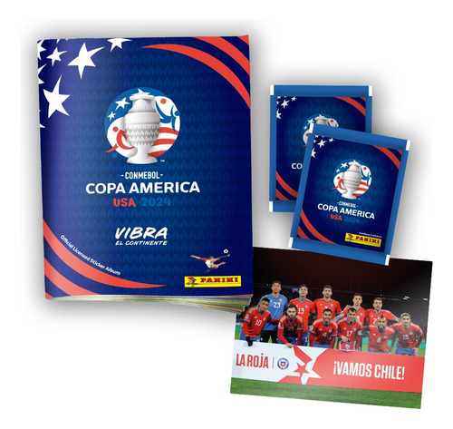 Pack Álbum Tapa Blanda + 25 Sobres - Copa America