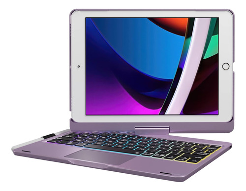 Funda Con Teclado Marca Edaiser / Para iPad 10.2  / Violet