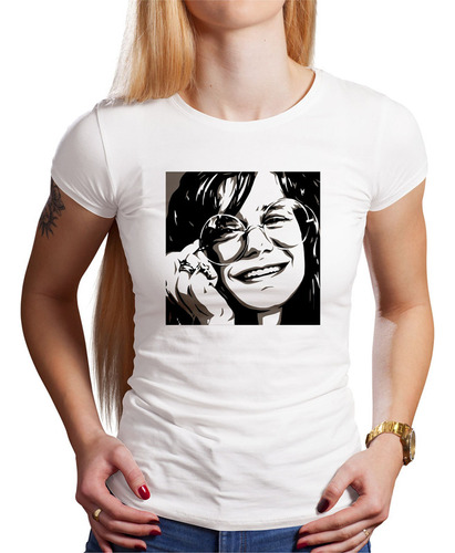 Polo Dama Janis Joplin Black And White (d0545