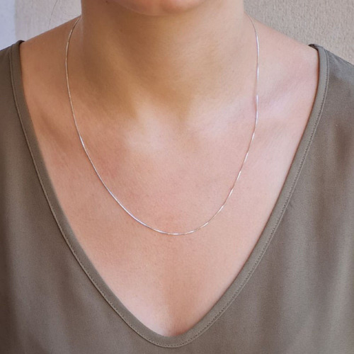 Imagen 5 de 8 de Cadena Plata 925 Italiana Eslabon Veneciana 50 Cm Sellada