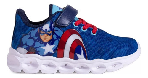 Zapatillas Luz Led Spiderman Y Avengers Velcro Marvel