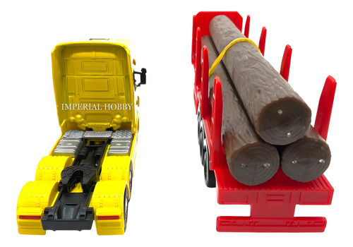 Scania V8 Tronco Pull B Nuevo Sin Caja - A Camion Welly 1/64 Amarillo