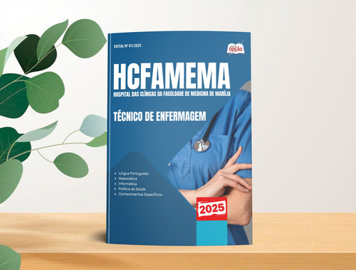 Apostila Completa Técnico De Enfermagem - Hcfamema Marília Sp 2025 - Editora Opção