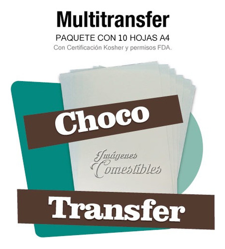 Paquete Con 10 Chocotransfer Para Impresión Comestible