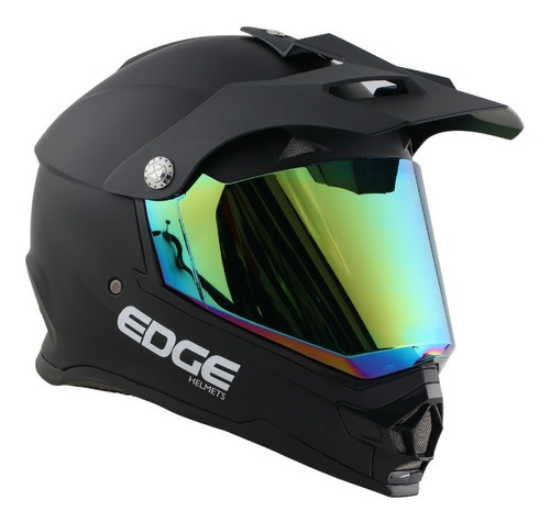 Casco Cross Dot Edge Negro Mate Visor Tornasol Tamaño del casco Mediano