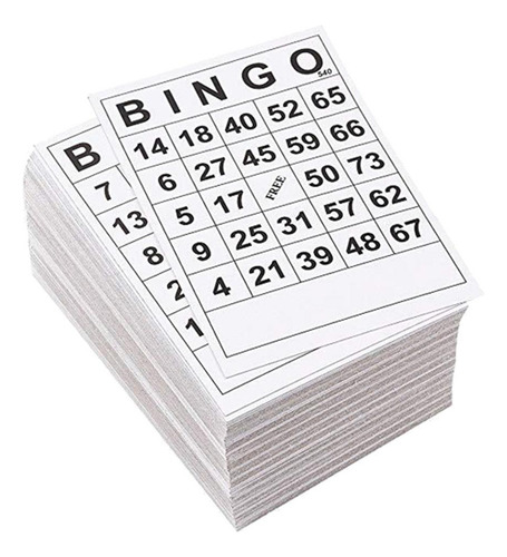 Tarjetas De Papel De Juego Bingo 1 En Una Sola 60 Hojas Sin