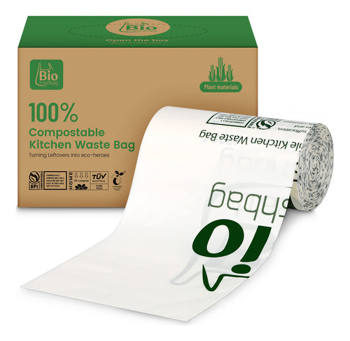 Bolsas De Basura Compostables Blancas Biodegradables, Bolsas