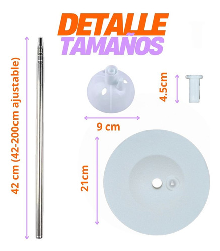 2 Pzas Columna Ajustable Con Base Para Decoración De Globos