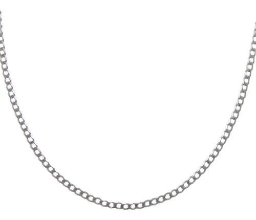 Corrente Grumet Ouro Branco 18k 750 40 Cm Diamantado Maciço