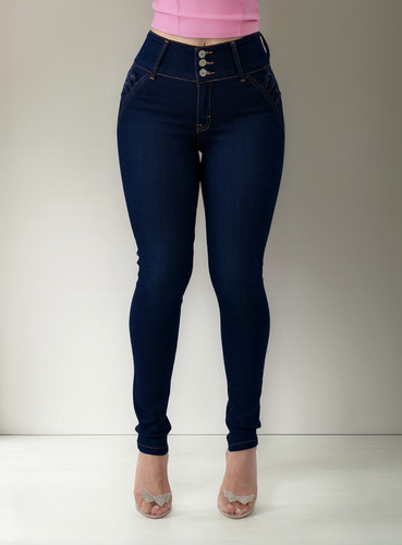 Pantalon Mezclilla De Dama Corte Colombiano Itzi Jeans E535