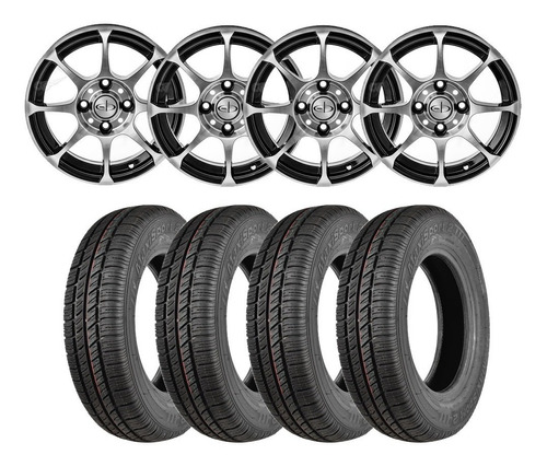 Kit 4 Llantas Eb Rodado Renault 13 + 4 Maxisport 165 70 R13