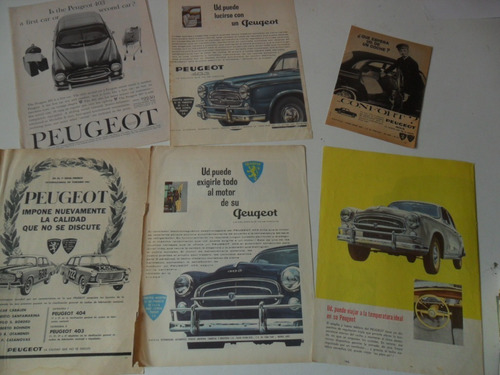  Lote 9 Publicidad Revista Peugeot 403 Antiguo No Manual