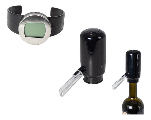 Set Dispensador Oxigenador Vino + Termometro Pulsera Digital