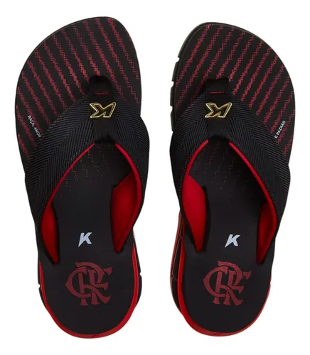 Sandália Masculina Orak Flamengo Borracha Vermelha Kenner