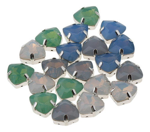 20pcs Triángulo Botón Rhinestone Hebillas De Piedras De