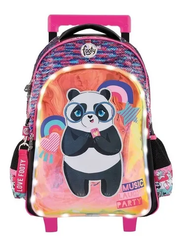 Mochila Footy Carro 18 Pulgadas Luz Oso Panda Party MercadoLibre