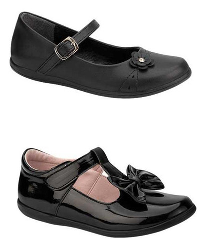 Kit Zapato Escolar Vivis Shoes Kids Negro Niña 210
