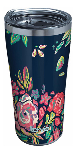 Tervis Live Bold Bouquet Vaso Aislante, 20 Onzas, Acero Inox