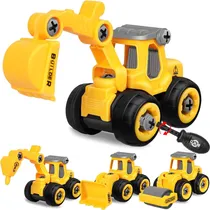 Comprar Juguetes De Construcción 4 Pzs Camiones Excavadora Topadora