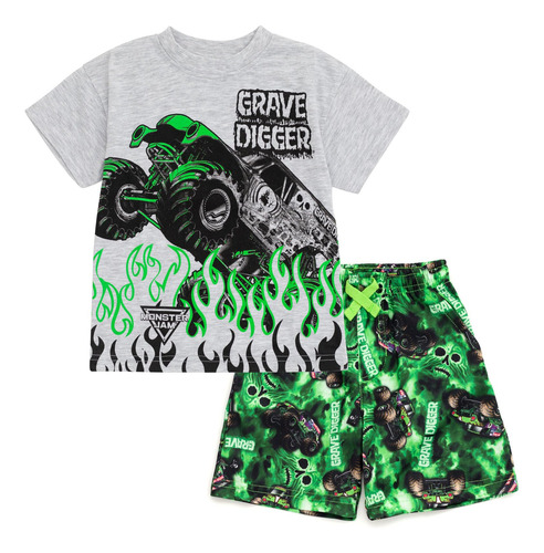 Conjunto De Atuendo: Camiseta Y Pantalones Cortos Para Niños