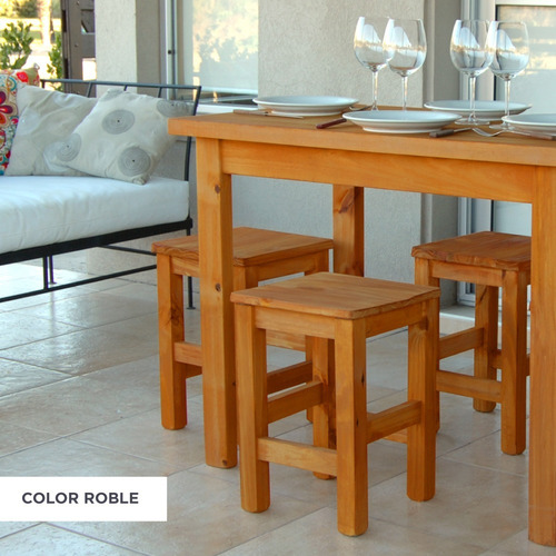 Imagen 2 de 5 de Mesa 135x135 + 8 Bancos Reforzados
