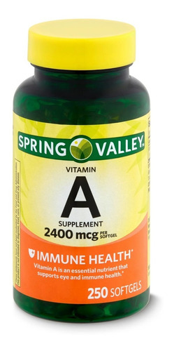 Vitamina A 2400mcg Palmitato De Retinol 250 Softgels