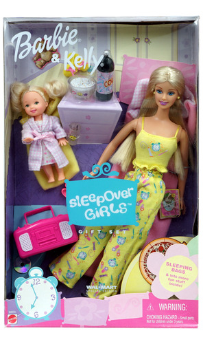 Barbie & Kelly Sleepover Girls Gift Set Walmart 2002 Edition