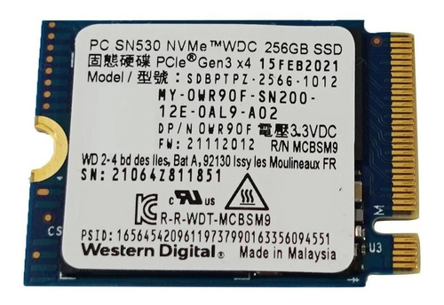 Disco Ssd Pcie Nvme M.2 2230 30mm 256gb Western Digital