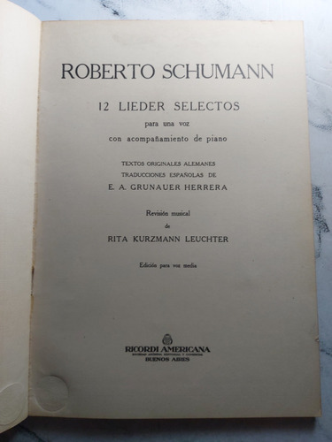 Imagen 2 de 9 de Antiguas Partituras Schumann Para Piano. 12 Lieder. Ian 493