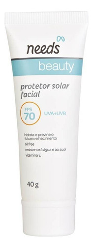 Needs Beauty Protetor Solar Facial Fps 70 40g