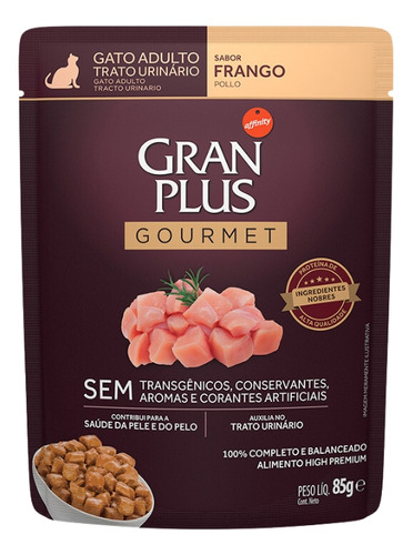 Sachê Gato Adulto Trato Urinário Sabor Frango 85g Gran Plus