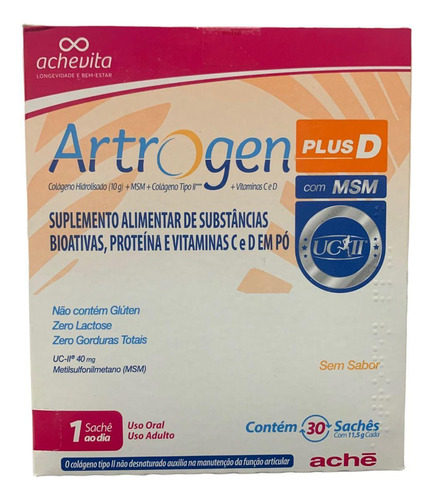 Colágeno Artrogen Plus D 30 Sachês