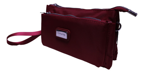 Bonita Mariconera Crossbody De Tela Con Cierres Metálicos