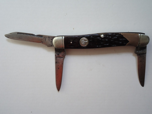 Imagem 5 de 10 de Canivete Antigo 8573 Boker U.s.a- 3 Lâminas Timbrado Coleção