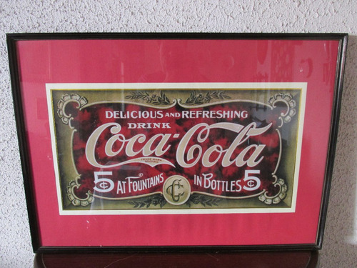 Antiguo Afiche Publicitario Coca Cola Año 1940 Muy Escaso (Usado)