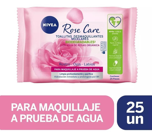 Nivea Rose Care Toallitas Desmaquillantes Micelares 25 Unds