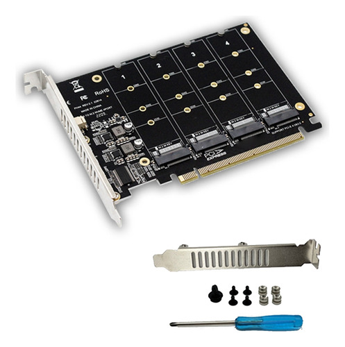 Tarjeta De Matriz De 4 Discos Pciex16 Nvme Pcb Ph44 Nvme Pci