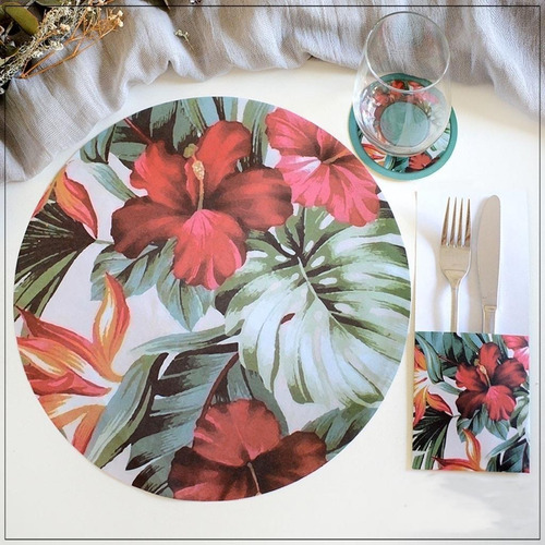 Imagen 9 de 10 de Set Platos De Sitio De Papel + Porta Cubiertos + Posavasos