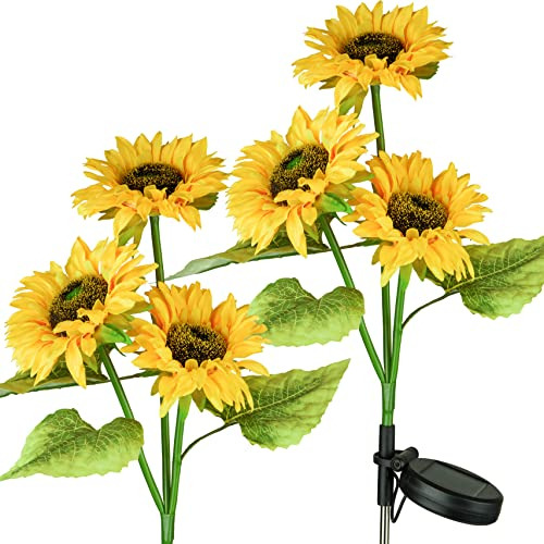 Estacas Solares De Girasol, Luces Solares Decorativas J...