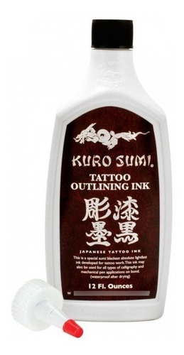 Tinta Para Tatuar Kuro Sumi Outlining 12oz Original Ink