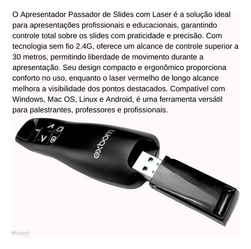 Apresentador De Slides Passador Sem Fio Laser Pointer