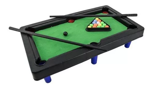 Jogo de Sinuca Infantil Snooker com Mesa Verde com Acessórios 33 x 24 cm em  Promoção na Americanas